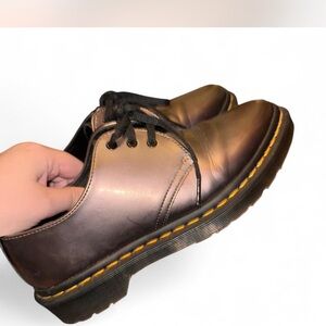 Women Dr martens silver Leather Shoes